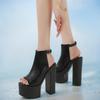 Fashion 14 Cm Super High Heel Platform Sandals Women Sexy Open Toe Ankle Strap Buckle Slide Sandals 43 Large Size Party Stripper Shoes