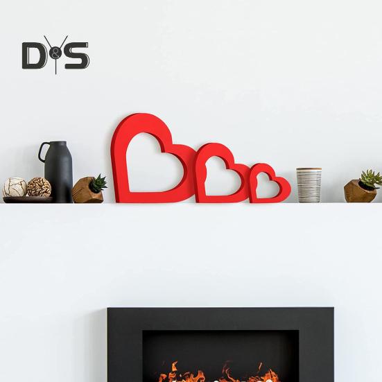 Деревянный знак любви, красное сердце, украшение стола, знак любви в форме сердца, центральный элемент ко Дню святого Валентина для домашнего декора, стола, комода