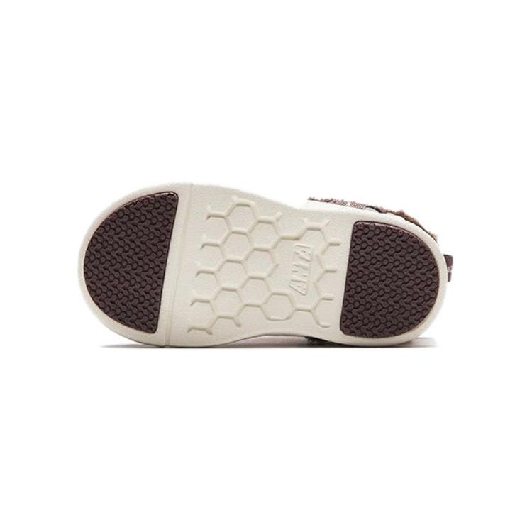 Anta Kids Round Toe Slip-On Shock Absorbing Wear-Resistant High-Top Walking Shoes Baby Shoes Pink Purple A322340066-2