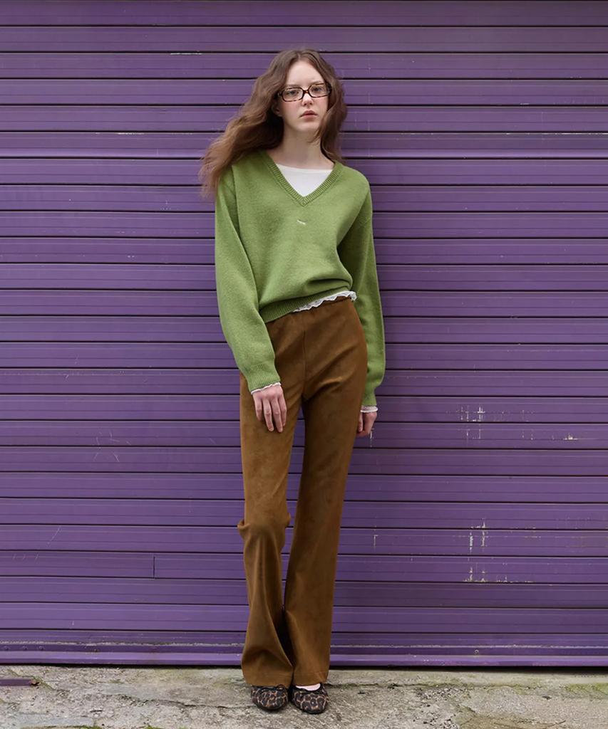 БРЮКИ-КЛЕШ из эластичной замши MURMURE_Obe Pants
