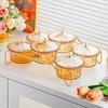 Snack Organizer with Jars Countertop Candy Stand Lidded Serving Station Bowls