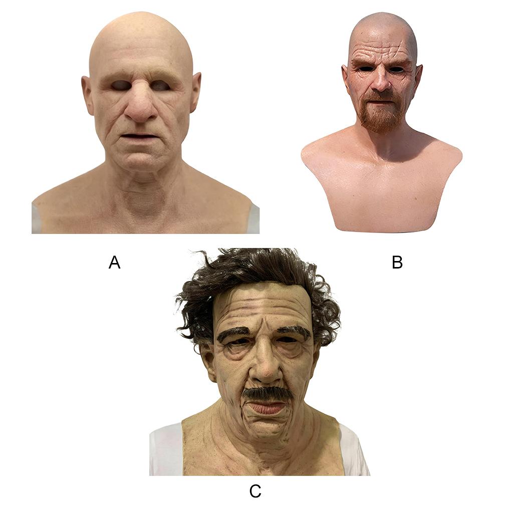Удобная маска старика для вечеринки в честь Хэллоуина, реалистичные маски дедушки, маска на конец Хэллоуина