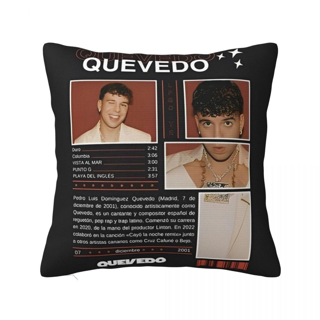 Rapper Quevedo Spanish Singer Pillow Cover Cushion Cover Square Pillow Case Funny Pillowcases For Office Car Home Decorative