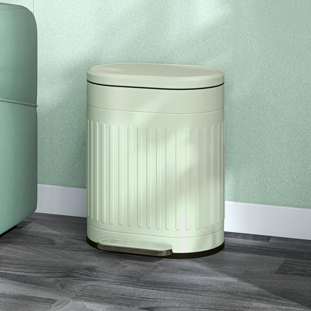 20L Metal Kitchen Bin, with Soft-Close Lid - Light Green