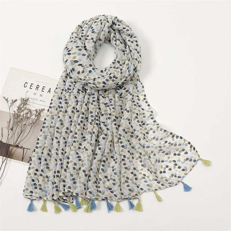 Fashion Thin Tassel Viscose Shawl Scarf for Women Luxury Design Neckerchief Wrap Pashmina Muslim Hijab Echarpes 180*90Cm