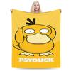 Теплое одеяло для путешествий, офиса, с принтом Манга Psyduck, плед, фланелевое покрывало Pokemoned для улицы, забавная накидка на диван-кровать