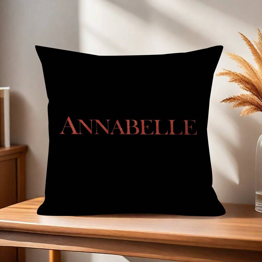 Popular AAnnabelle Horror Movie Pillow Covers Cartoon Sofa Decorative Home Doublesided Printing Short Plush Cute Cushion Cover
