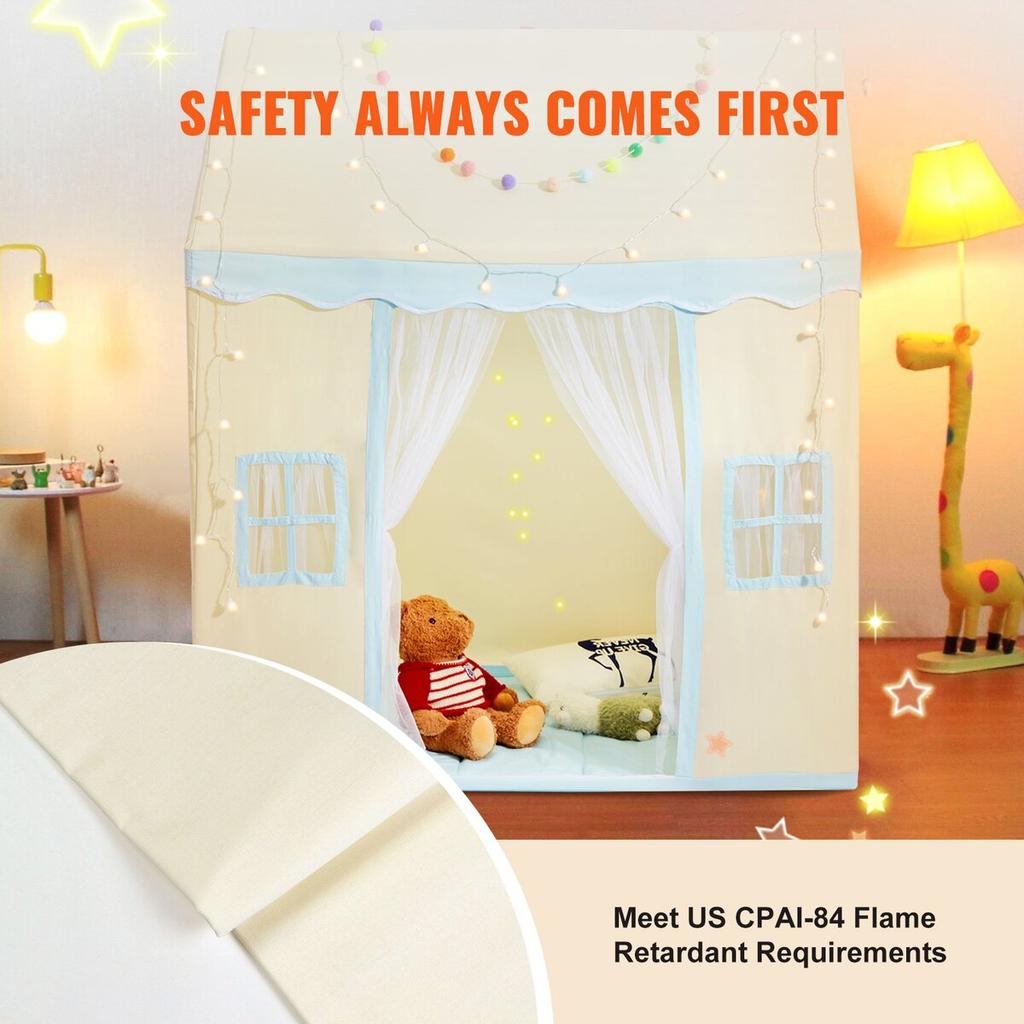 Kids Play Tent Kids Tent for 1-5 Years Old Toddler Tent with Mat and Lamp