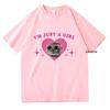 Sad Hamster Meme Im Just A Girl T Shirts Men/Women Clothing Harajuku Aesthetic Tshirt Vintage Unisex Streetwear Cotton Tops