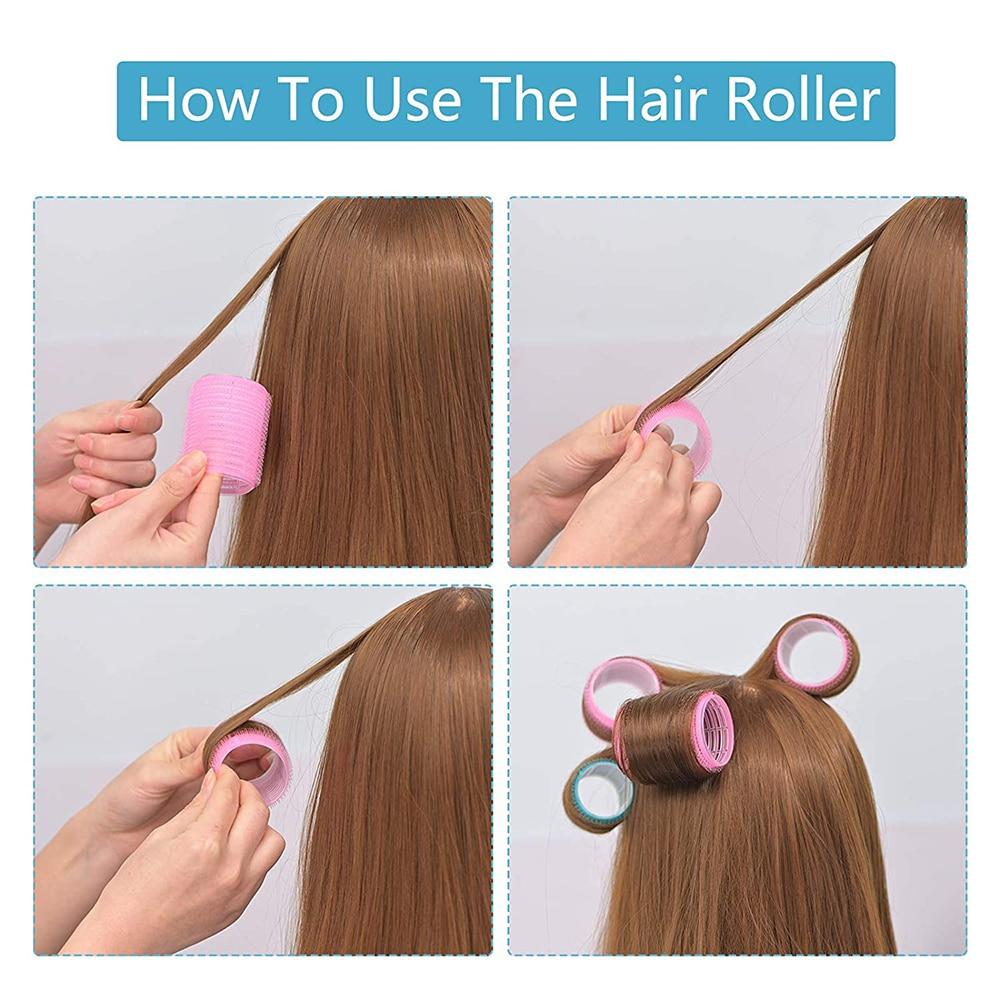 Self-Grip Hair Rollers Heatless Hair Curlers No Heat Hair Bang Volume Self-adhesive Hook & Loop DIY Styling Tool