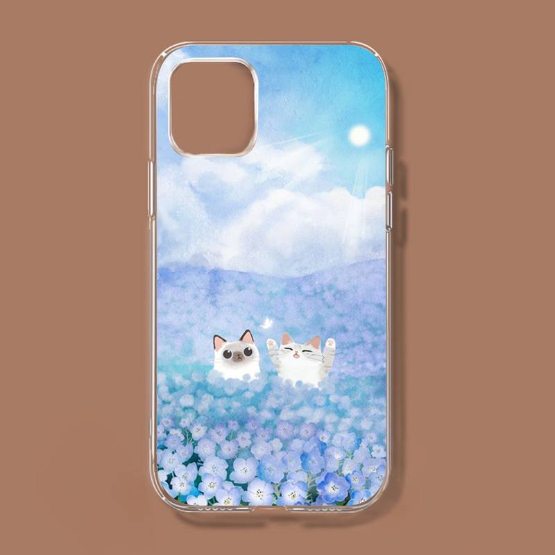 Чехол для телефона с милыми японскими кошками в стиле ретро для Iphone 11 12 13 Mini Pro Xs Max 8 7 6 6s Plus X 5S Se 2020 Xr