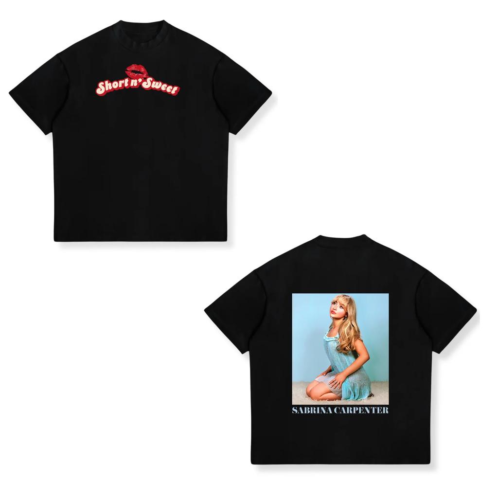 Sabrina Carpenter Концертный Принт Футболка Женская Унисекс Унисекс Короткий Рукав Ретро Уличная Y2K Повседневная Мода Топы Одежда