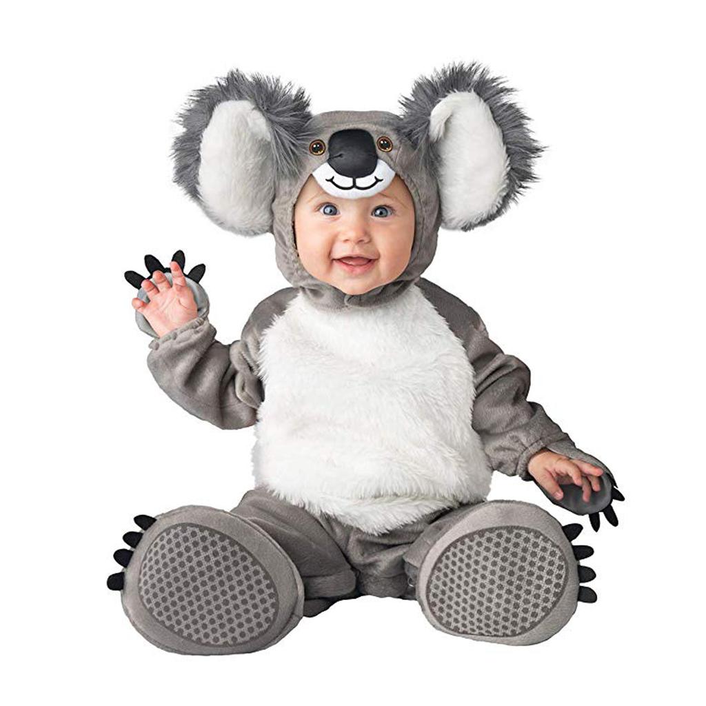 Baby Halloween Bunny Onesie Costume Rabbit Cosplay Outfit for Infants Toddlers 1-3 Years Soft Fleece Lined Cute Animal Jumpsuit