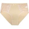 Plus Size Cotton Panties Sexy Lace Patchwork Women Underwear Solid Mid Waist Briefs 2XL-4XL 6 Pcs/set