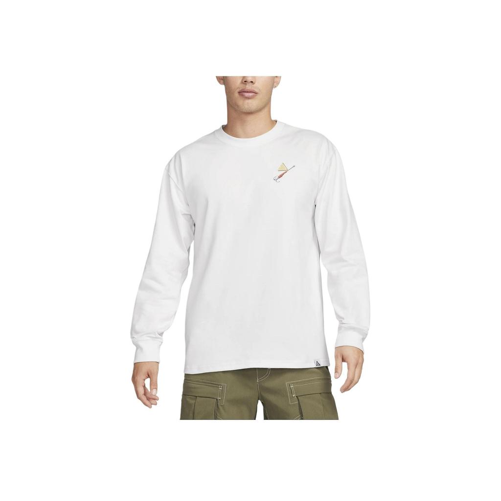 Nike ACG Collection Графический принт с круглым вырезом и длинными рукавами, мужские топы, белые FQ3728-121