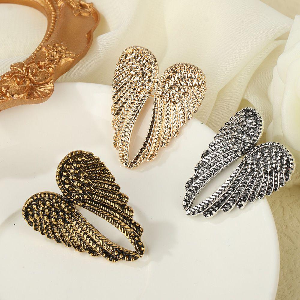 Party Jewelry Punk Women Men Hip Hop Metal Rings Retro Angel Wings Ring Big Heart Shape Wings