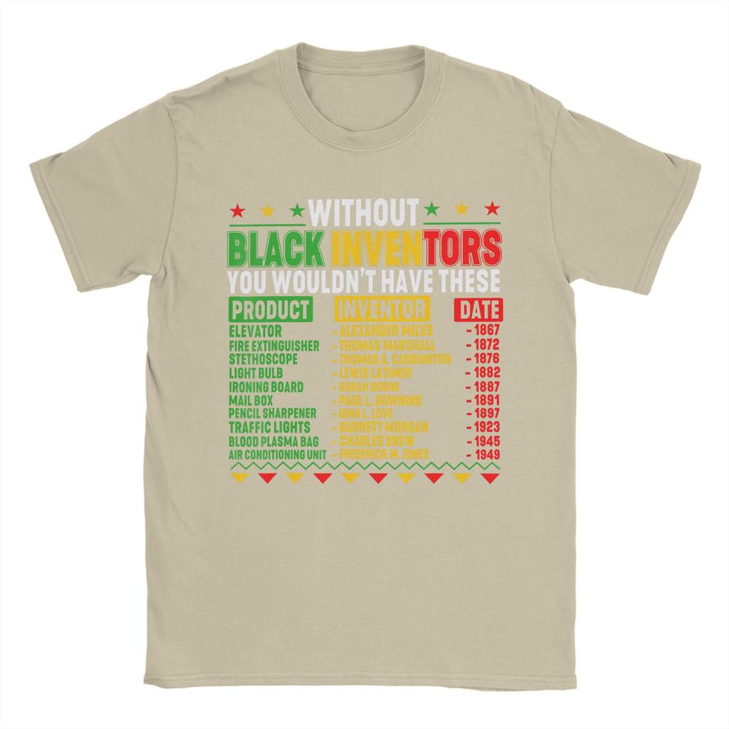 Without Black Inventors Black History Month T Shirts Mens 100 Cotton TShirts Round Collar Tees Short Sleeve Clothing