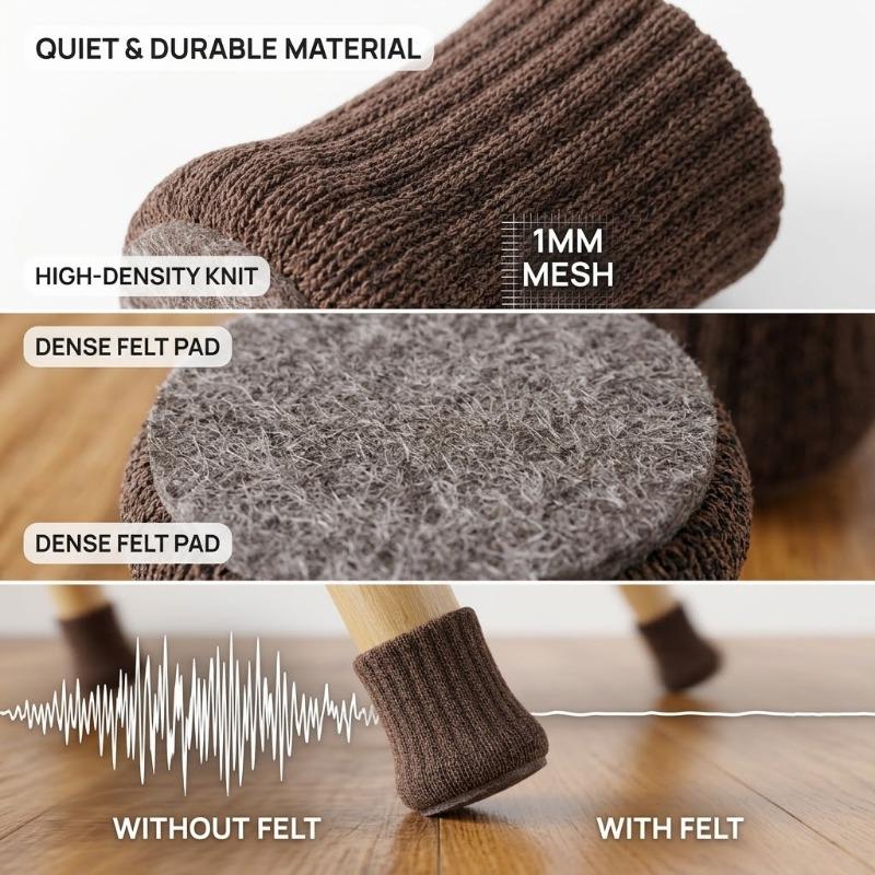 16Pcs Chair Leg Socks Knitted Anti-slip Floor Protectors Silent Thicken Furniture Feet Table Leg Covers for Home Office