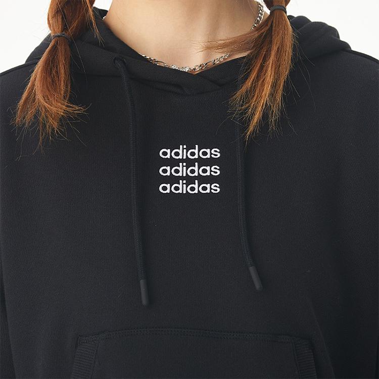 adidas Повседневная толстовка Neo с влагоотводящими женскими толстовками C+ черного цвета GJ7935