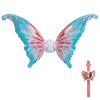 Электрические крылья феи для девочек, светящиеся крылья бабочки со светодиодными огнями и музыкой, принцесса