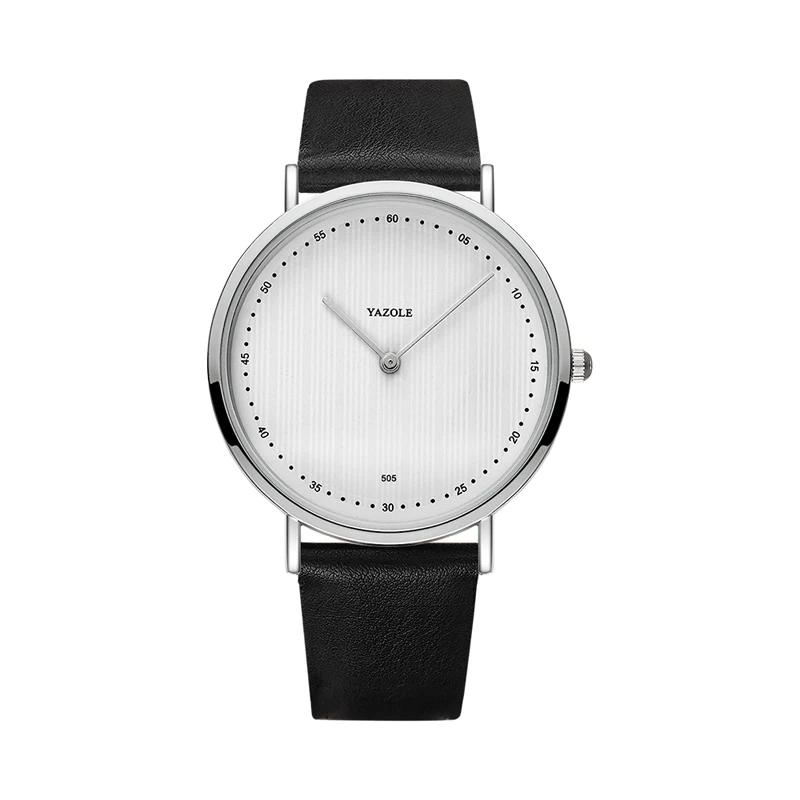 YAZOLE Quartz Watches For Men Casual Minimalist Ultra-thin Mens Watch 30M Waterproof Simple Leather Belt Male Clock Montre Homme