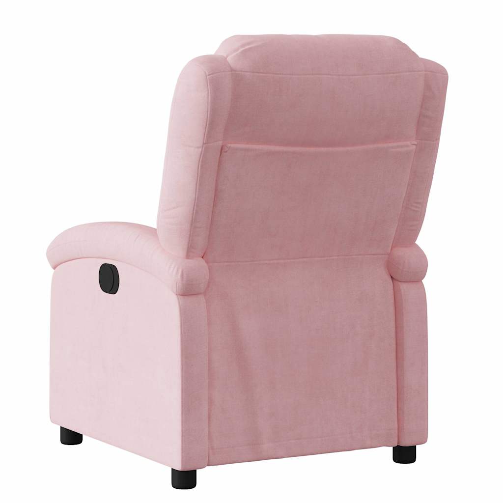 Electric Recliner Chair Pink Velvet