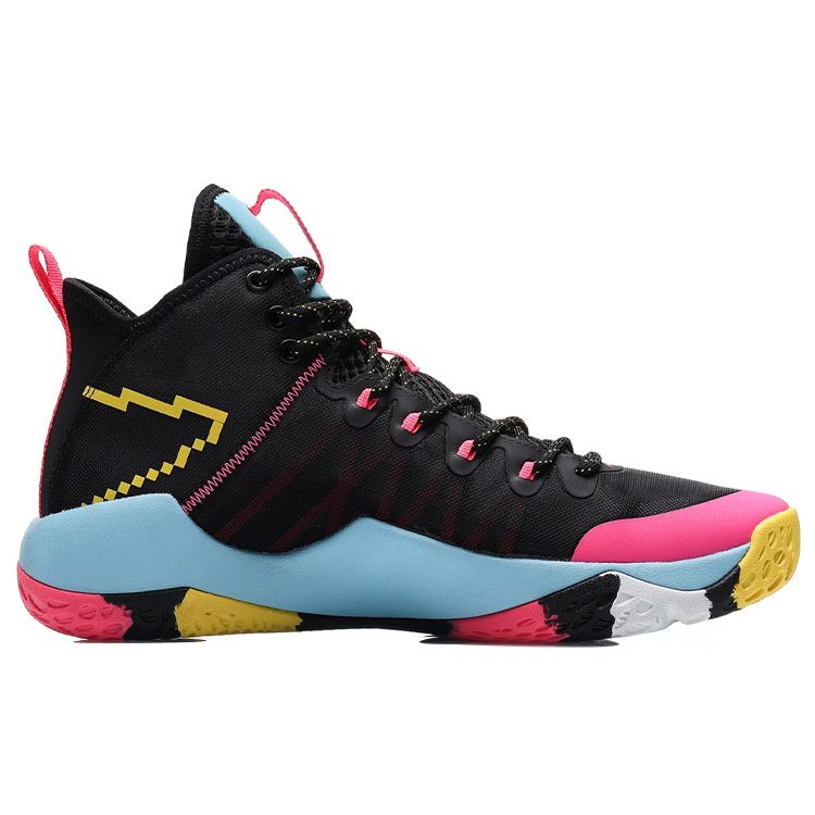 Li Ning Combat Hi Sonic Basketball Shoes Men Sneaker Black Blue ABAR059-1