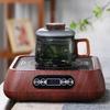 200ml Tea Infuser Cup Heat Resistant Glass Teacup with Filter and Wood Handle Coaster Office Tea Separation Mug Kung Fu Tea Set