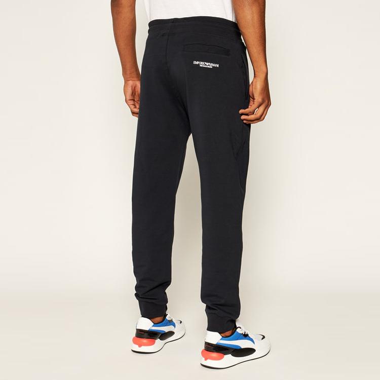EMPORIO ARMANI Knitted Sweatpants Men's Navy Blue Moderate Cuffed Pants 8N1P91-1J04Z-0922