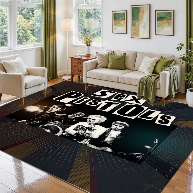 Sex Pistols Design Crystal Velvet Rug Soft Decorative Mat for Bedroom Entrance