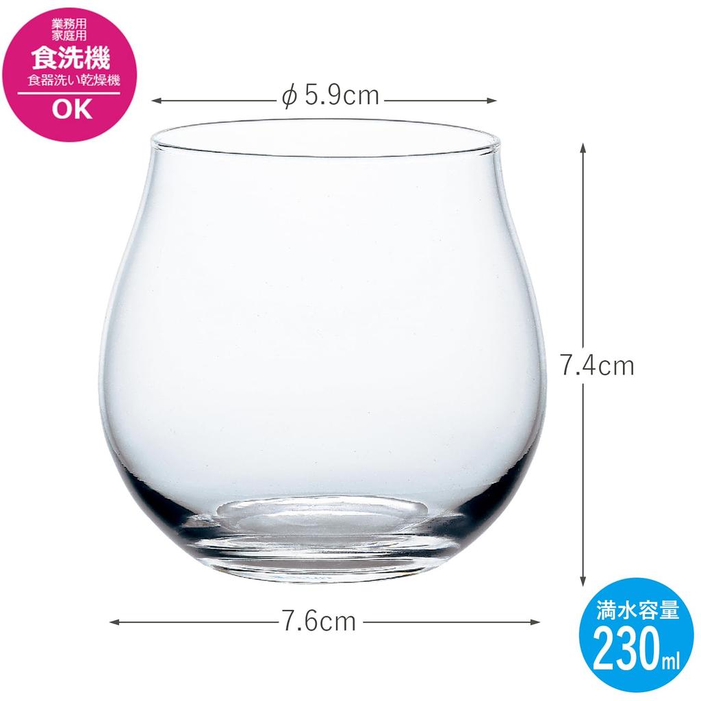 Toyo Sasaki Glass Sake Made in Dishwasher Sake Glass, "Fuwari" Series, 230ml, Japan, Safe, Cup, Glass, B-00317
