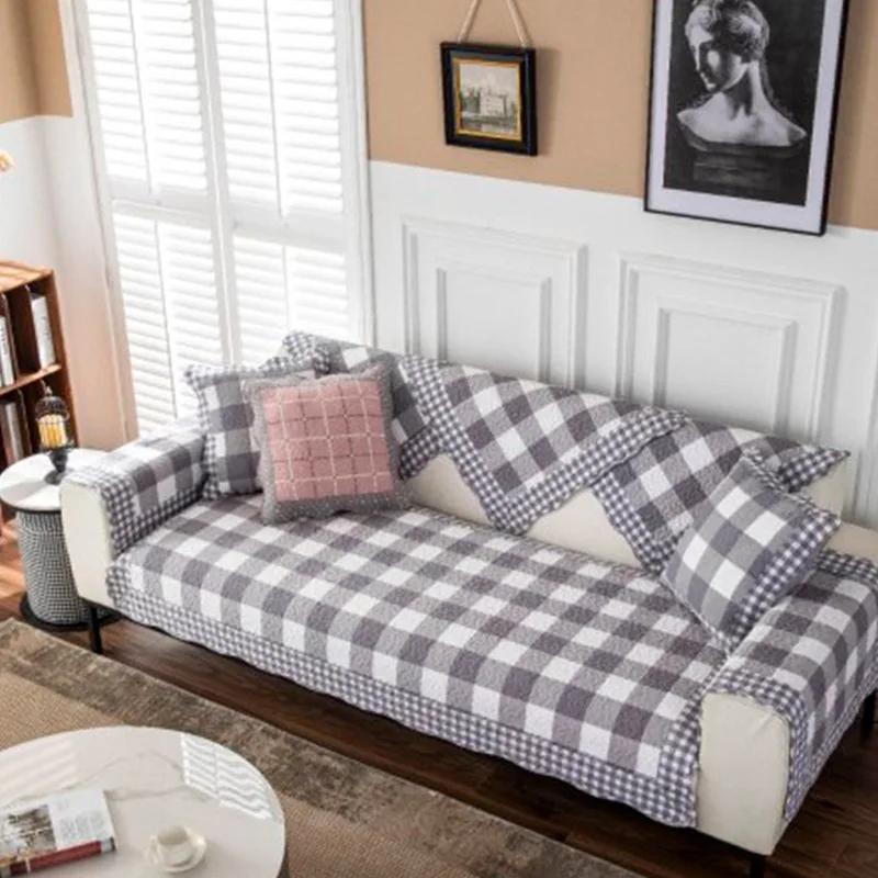 Чехол для дивана для гостиной, хлопковые чехлы для диванов, жаккардовые подушки для дивана, четыре сезона, полотенце для дивана, L-образный защитный чехол для дивана