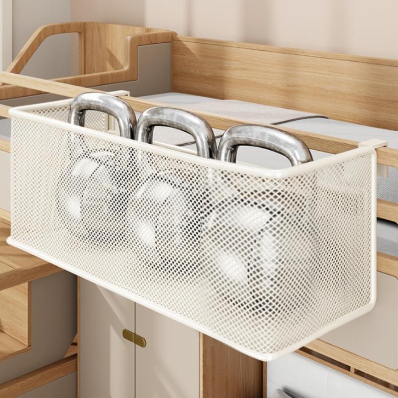 Прикроватная подвесная корзина для хранения Экономия места Многофункциональная металлическая прикроватная полка Для отеля Офиса Общежития Кровати и Двухъярусной кровати Спальня