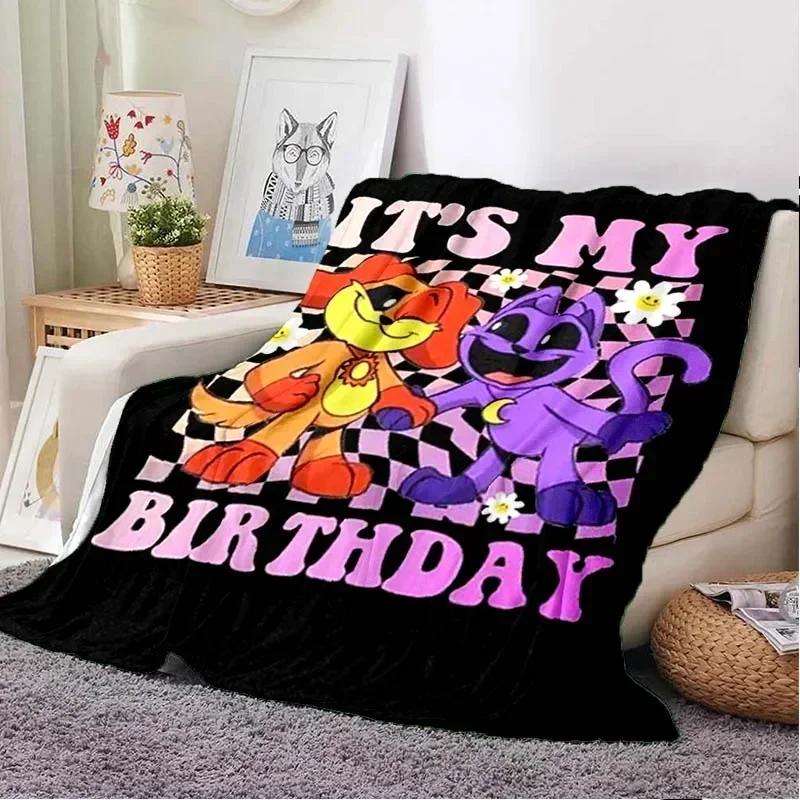 3D Printed Baby Blanket CATNAP DOGDAY Cartoon Smiling Critters Babes Carpet Super Soft Warm for Bedroom LivingRoom Sofa Bed Car