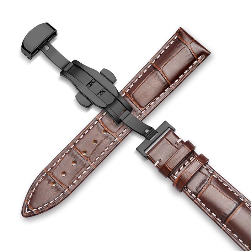 Браслет из натуральной кожи 18/20/22 мм + коробка для Tissot Seiko Samsung Galaxy 4 6 классический ремешок/46 мм/active 2/Huawei GT/2e/3 pro