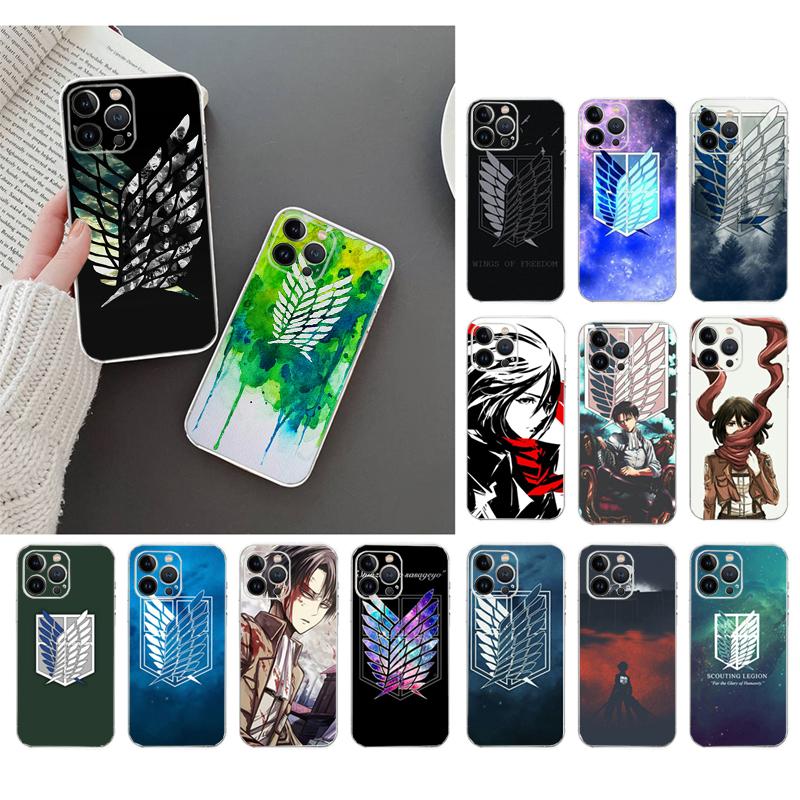 Чехол для телефона для iphone 17ProMax Air 16 15 14 13 Pro Max 15 16 Pro 15Plus Аниме Японский Атака Титанов