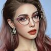 Hot-Selling New Arrival Women's Triangle Glasses Frame Fashion Fashion Hollow Metal Plain Glasses Street Shot Concave Shape