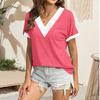 Women's Casual Loose V-neck Short-sleeved Shirt Short-sleeved Top