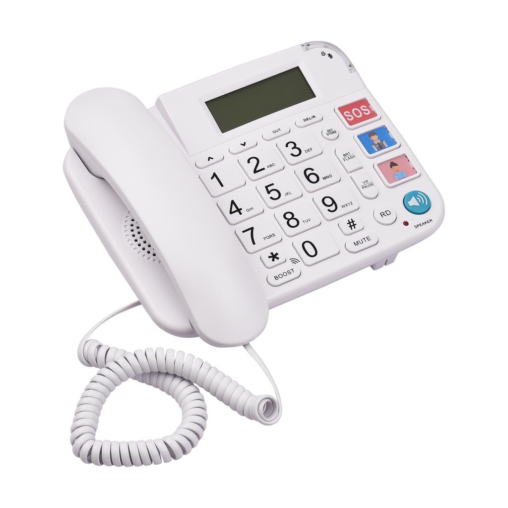 Black Corded Phone with Big Button Desk Landline Phone Telephone Support