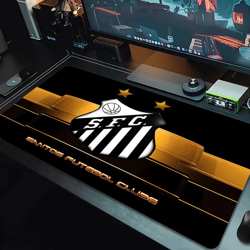Santos FC Logo Color Mouse Pad Large Gaming Table Cushion Non-slip Laptop Tablet Big Mousepad XXL Mat Mini PC Playmat With Lock edge
