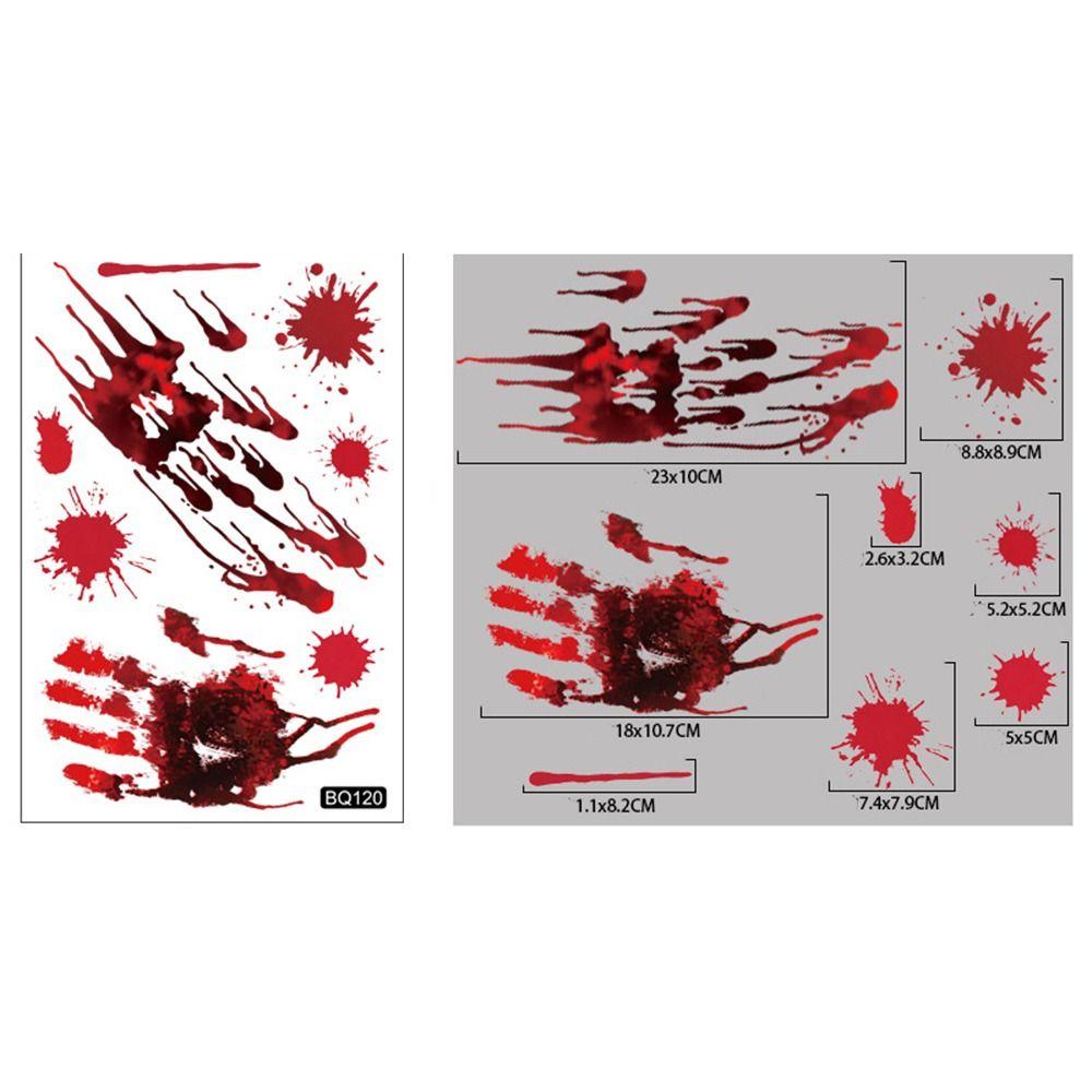 Large Size Scary Halloween Sticker Electrostatic Halloween Bloody Decal Window Ghost Decal  Home