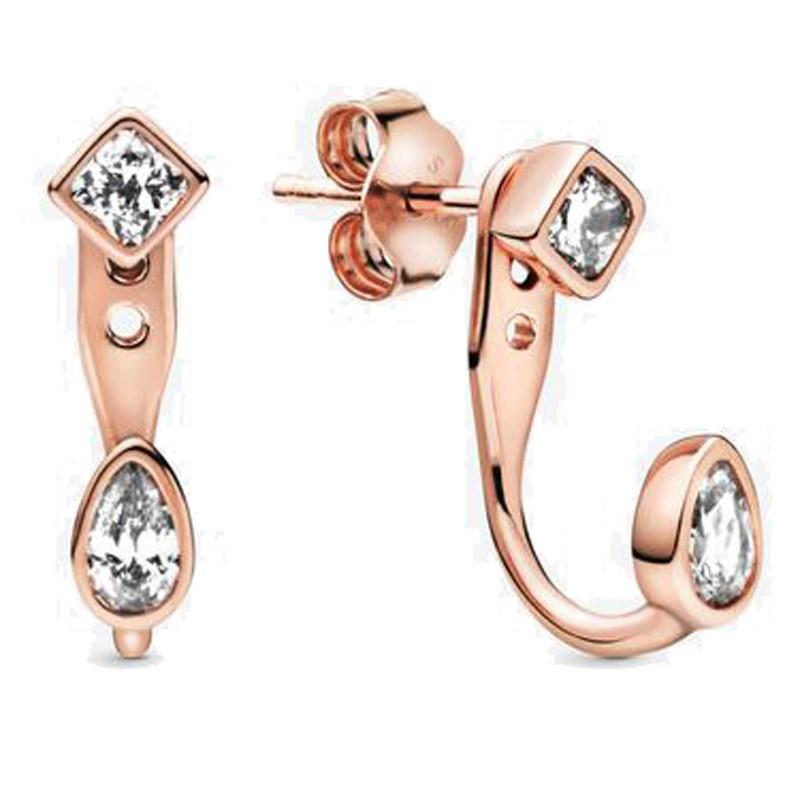 Подлинные сверкающие серьги-гвоздики в форме сердца с кристаллами, выполненные вручную, для женщин, подарок на свадьбу из стерлингового серебра 925 пробы, модные ювелирные изделия