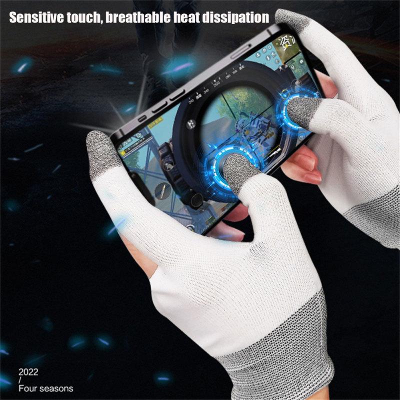 1 Pair 2-finger Gaming Gloves Breathable Anti-sweat Compatible For Pubg Gaming Eat Chicken