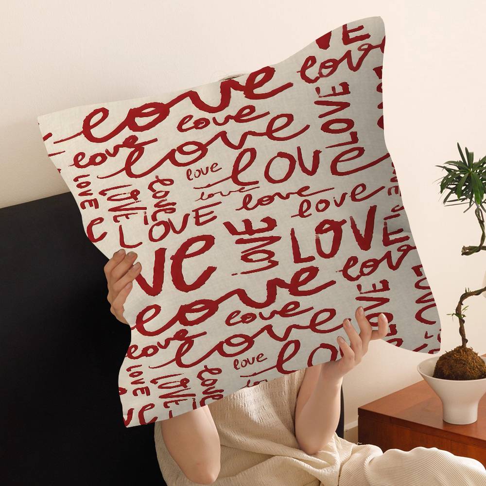 Flower Love Pattern Cushion Cover Car Throw Pillow Case For Sofa Car Christmas Gift 40x40cm 45x45cm
