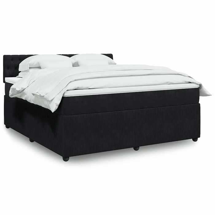 Maison Exclusive - Sommier à lattes de lit avec matelas Noir 180x200 cm Velours