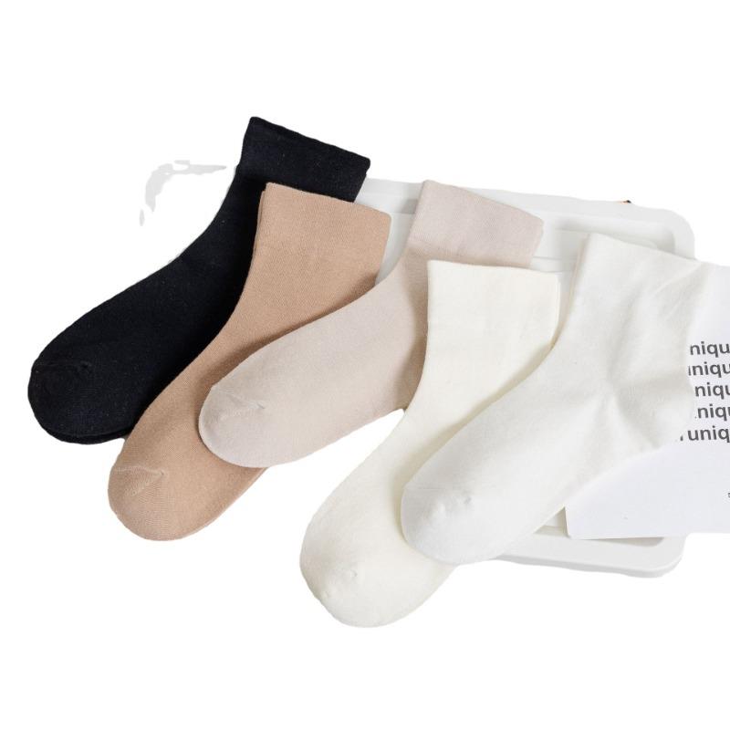 Однотонные послеродовые носки для женщин, носки до середины икры для весны и лета, простые женские носки