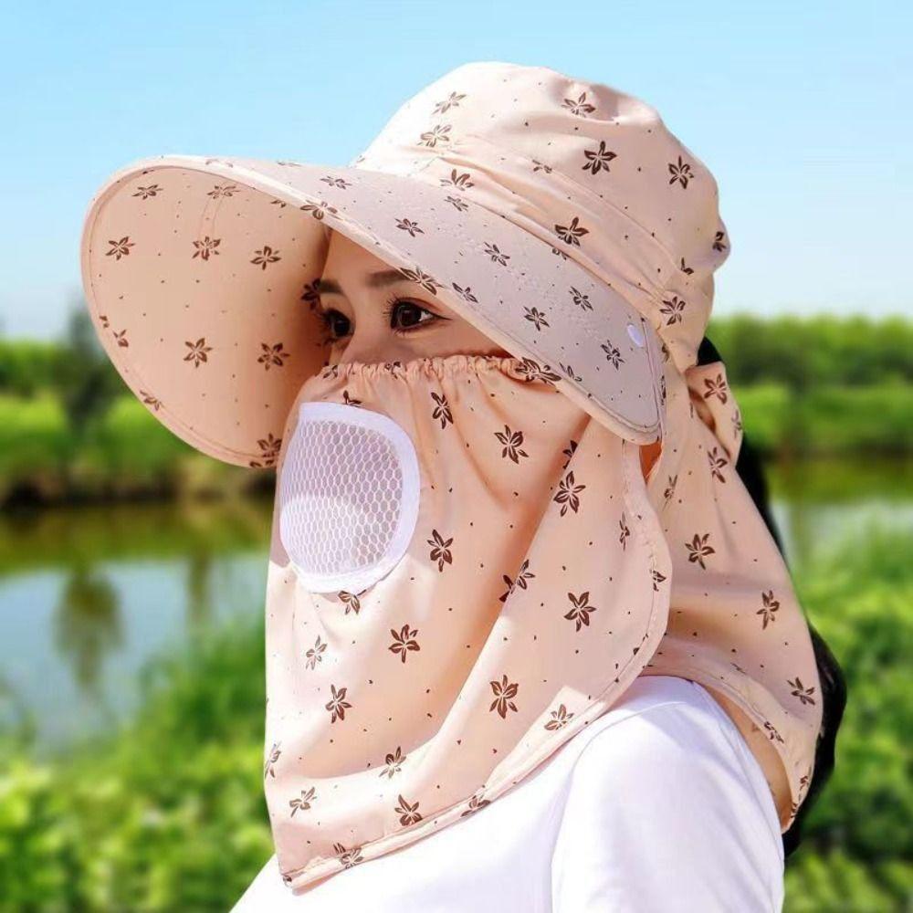 Ear Flap Women Hats UV Protection Sunscreen Cap Outdoor Sun Hat Women