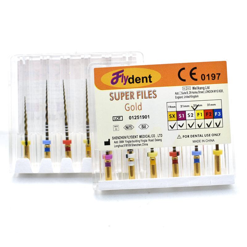 Dental Root Canal File Gold Endo Rotary Super Files Golden Endodontic Files 25Mm Nickel Titainium Instrument Dentistry