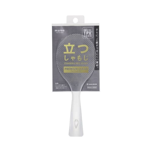 Marna Standing Rice Scoop, Premium Clear (Freestanding/Scoop Shape/Made in Japan) Non-Stick Rice Scoop (Embossed) K555CL
