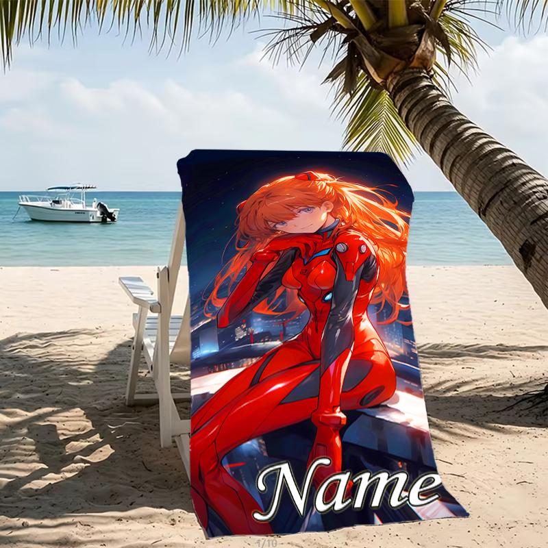 Customizable personalized beach towels Asuka Langley Soryu themed designs.Suitable for the beach, yoga, sports;ideal as beach accessories